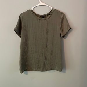 Green satin forever 21 shirt